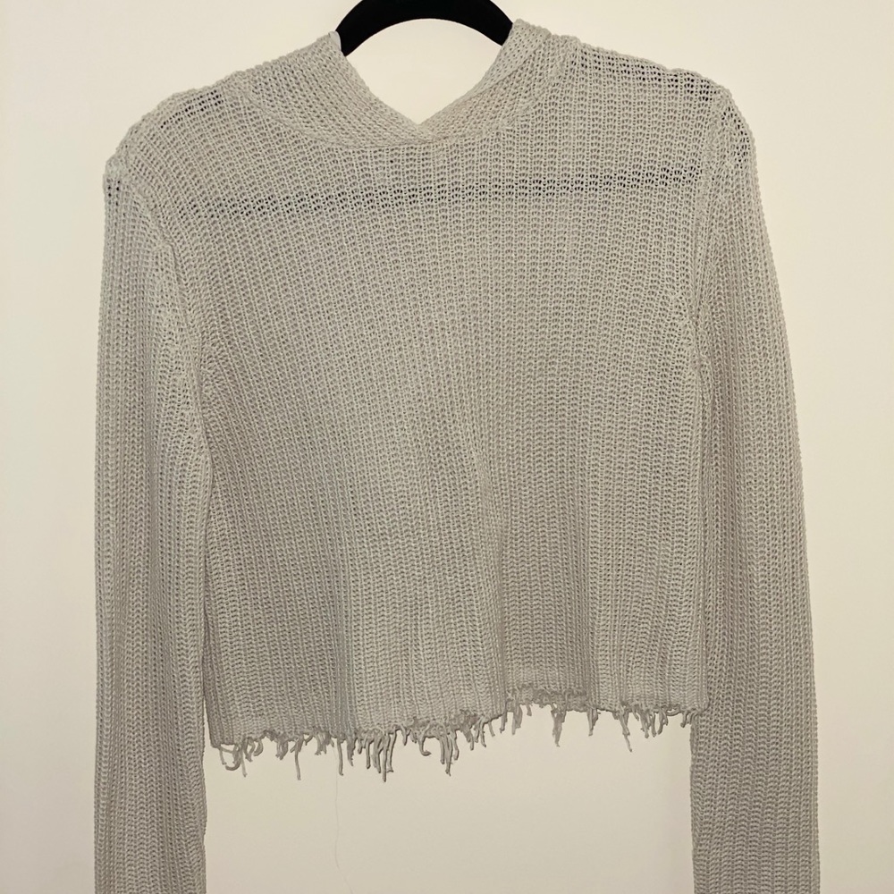 Long sleeve crop top sweater